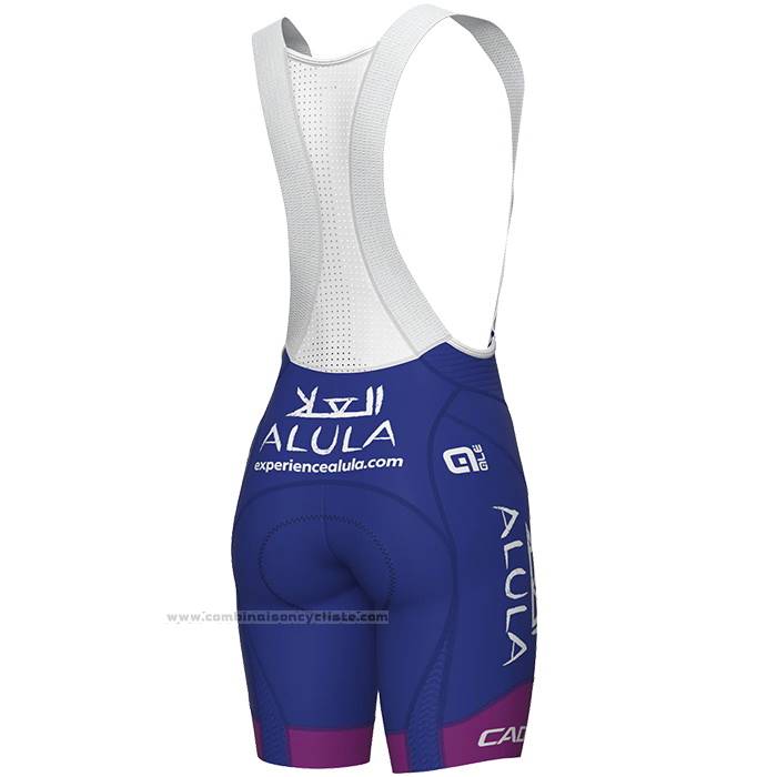 2023 Maillot Cyclisme Femme Jayco Alula Violet Blanc Manches Courtes et Cuissard